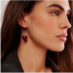 New! Free People Cherry Drop Earrings NWOT
